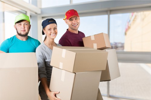 Storage boxes and seasonal items arranged in a secure space