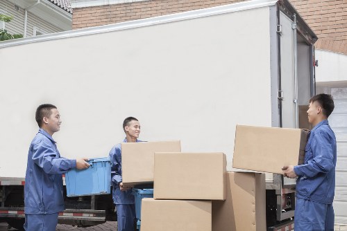 Organized mobile storage container with household belongings