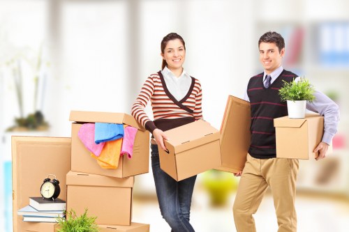 Packed boxes and furniture ready for man and van transport in Gipsyhill