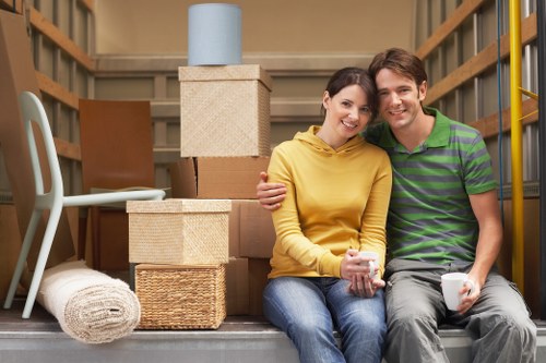 Packed household items prepared for storage